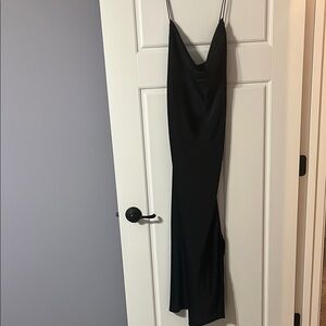 Black Cowl Neck Slip Dress for Cocktail Night